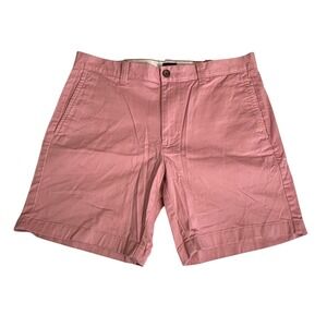 J.Crew Mens 32 Re-Imagined 7 Inseam Chino Shorts Pink Cotton Blend Twill Preppy